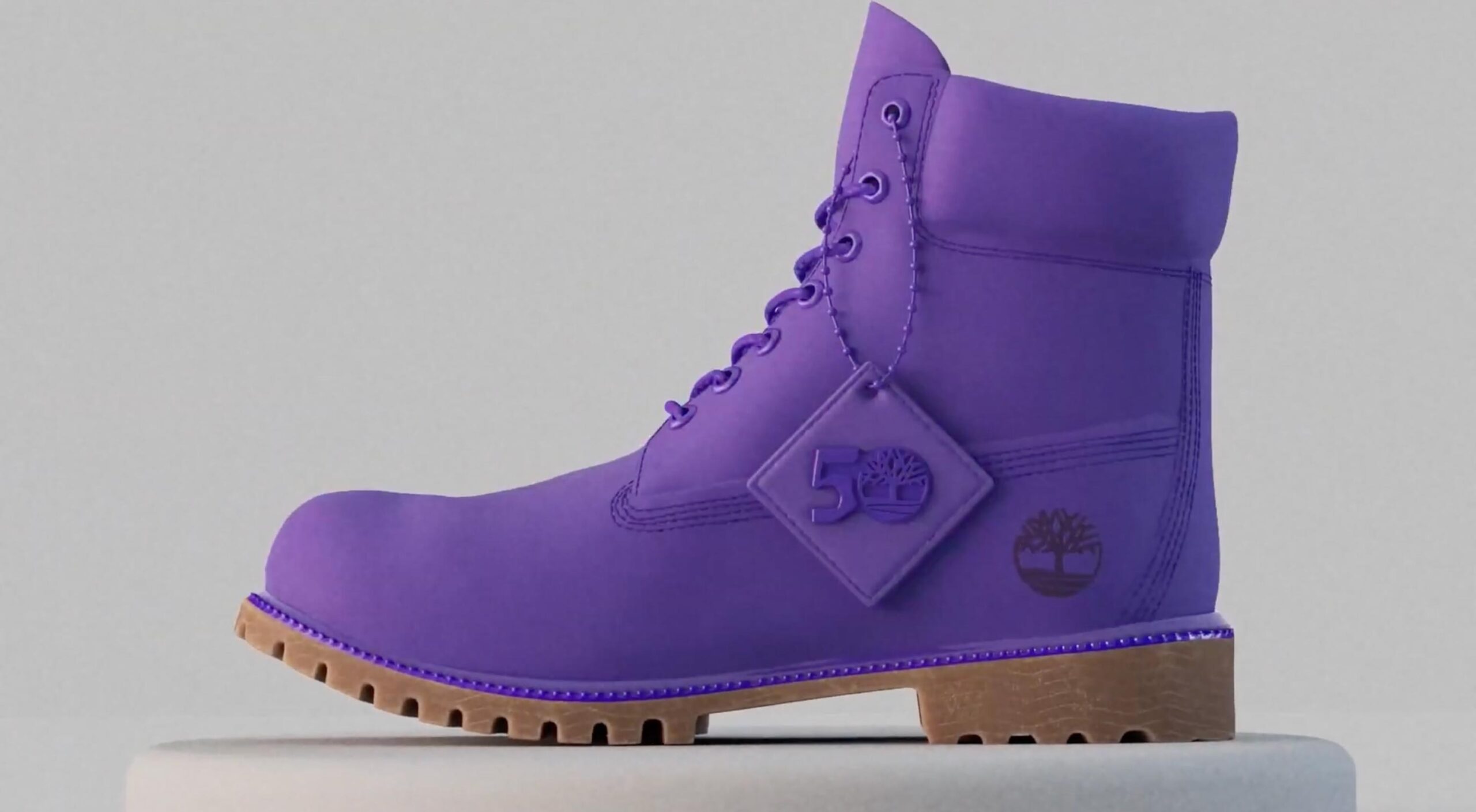 Timberland iconic 6-inch Premium Boot in purple Color Blast edition — product commercial photography by Uptelling for Timberland, VF Corporation